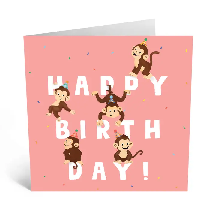 Monkeys Happy Birthday Card