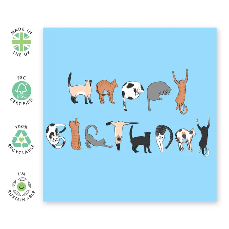 Happy Birthday Cats Card