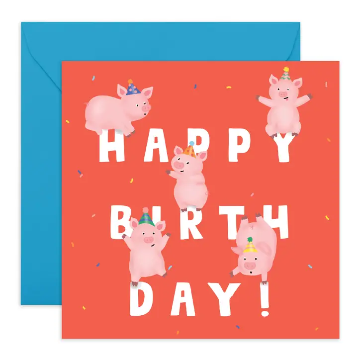 Pigs Happy Birthday Card