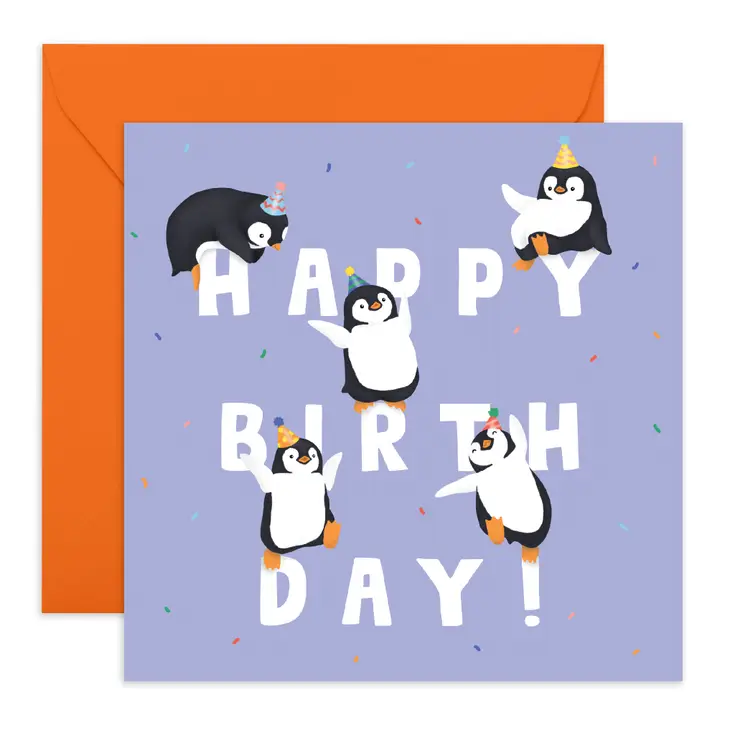 Penguins Happy Birthday Card