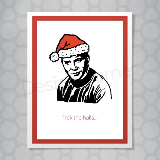 Star Trek Captain Kirk Halls Christmas Card