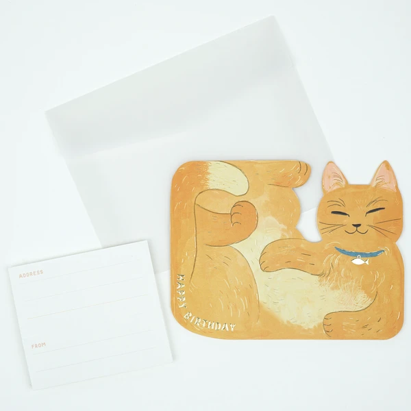 Birthday Gyukyu Neko Card Chairo