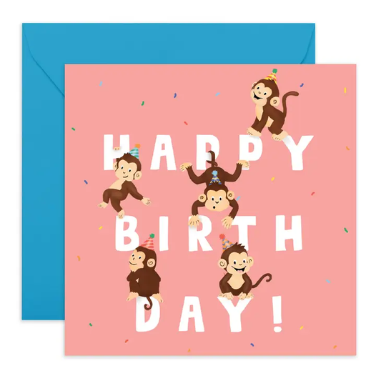 Monkeys Happy Birthday Card