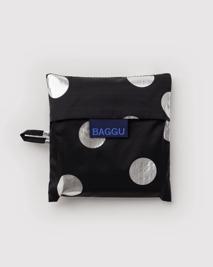 Standard Baggu - Silver Metallic Polka Dot