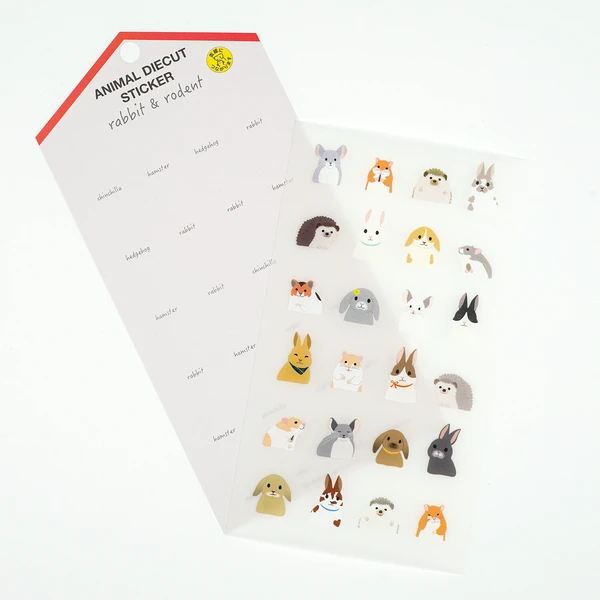 Animal Die-cut Sticker Rabbit and Rodent
