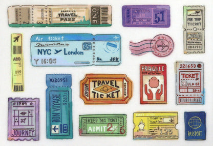 Irodo Decorative Fabric Transfer Sticker – Travel Ticket