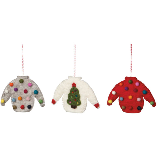 Felt Ugly Xmas Sweater Ornament