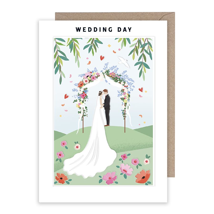 Wedding day Couple Under Arch Card