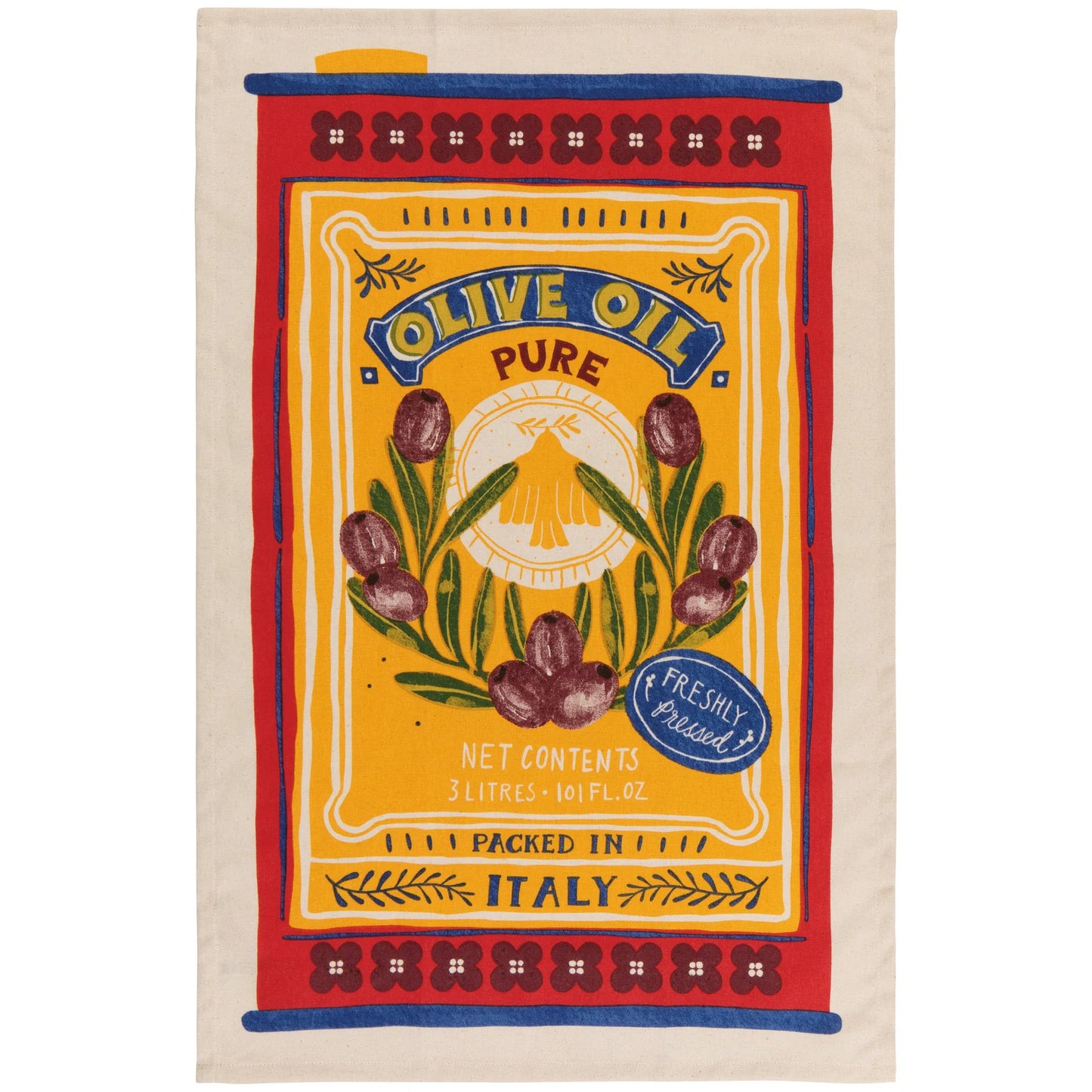 Olive Oil Printed Tea Towel