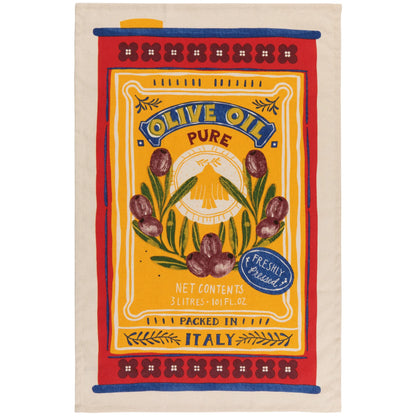Olive Oil Printed Tea Towel