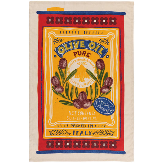 Olive Oil Printed Tea Towel