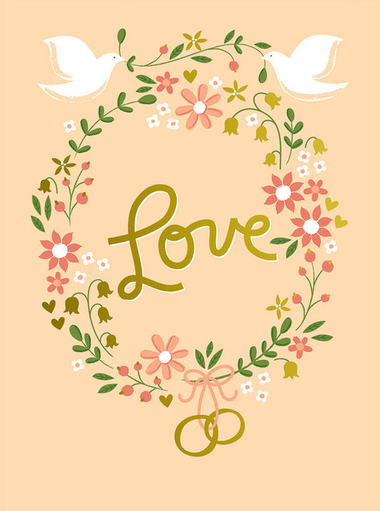 Love Wedding Wreath Card