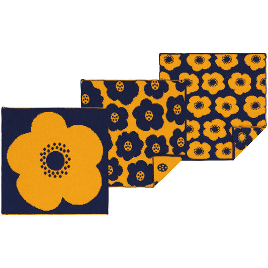 Poppy  Knit Dishcloth Set of 3