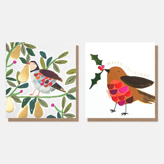 Partridge and Robin Card Pack of 8