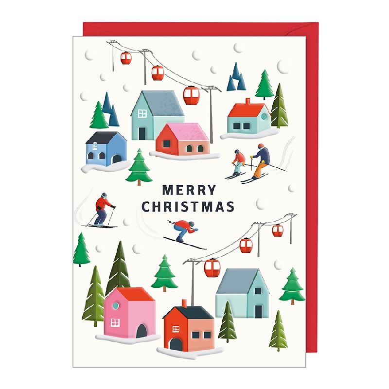 Merry Christmas Ski Village Card