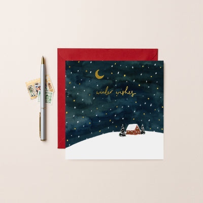 Winter Wishes Night Scene Card