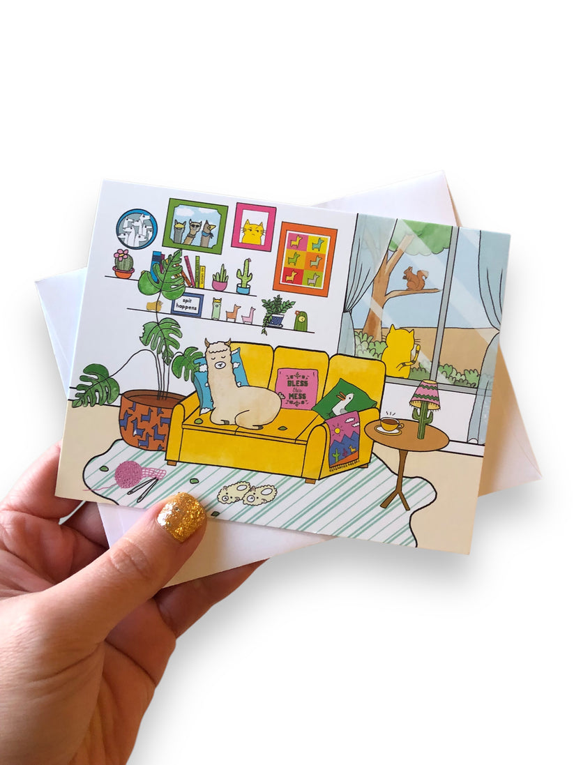 Napping Llama Card