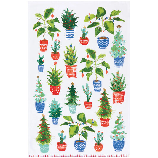 Deco Jingle Plants Printed Tea Towel