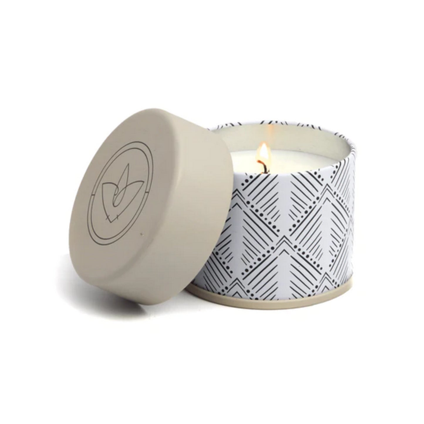 Firefly Terrace Vintage Tweed + Oak Tin Candle