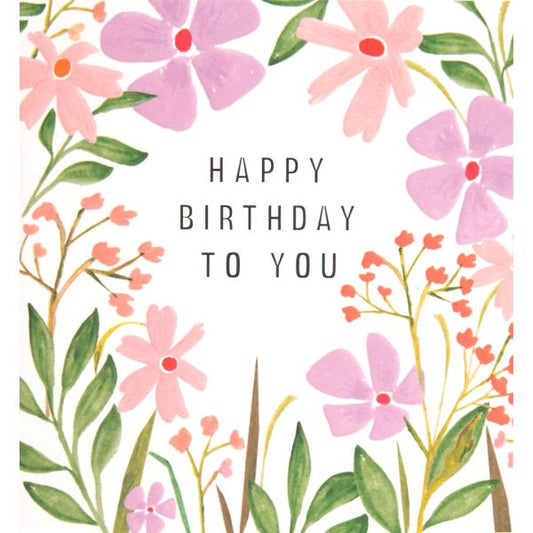 Happy Birthday, Floral Card