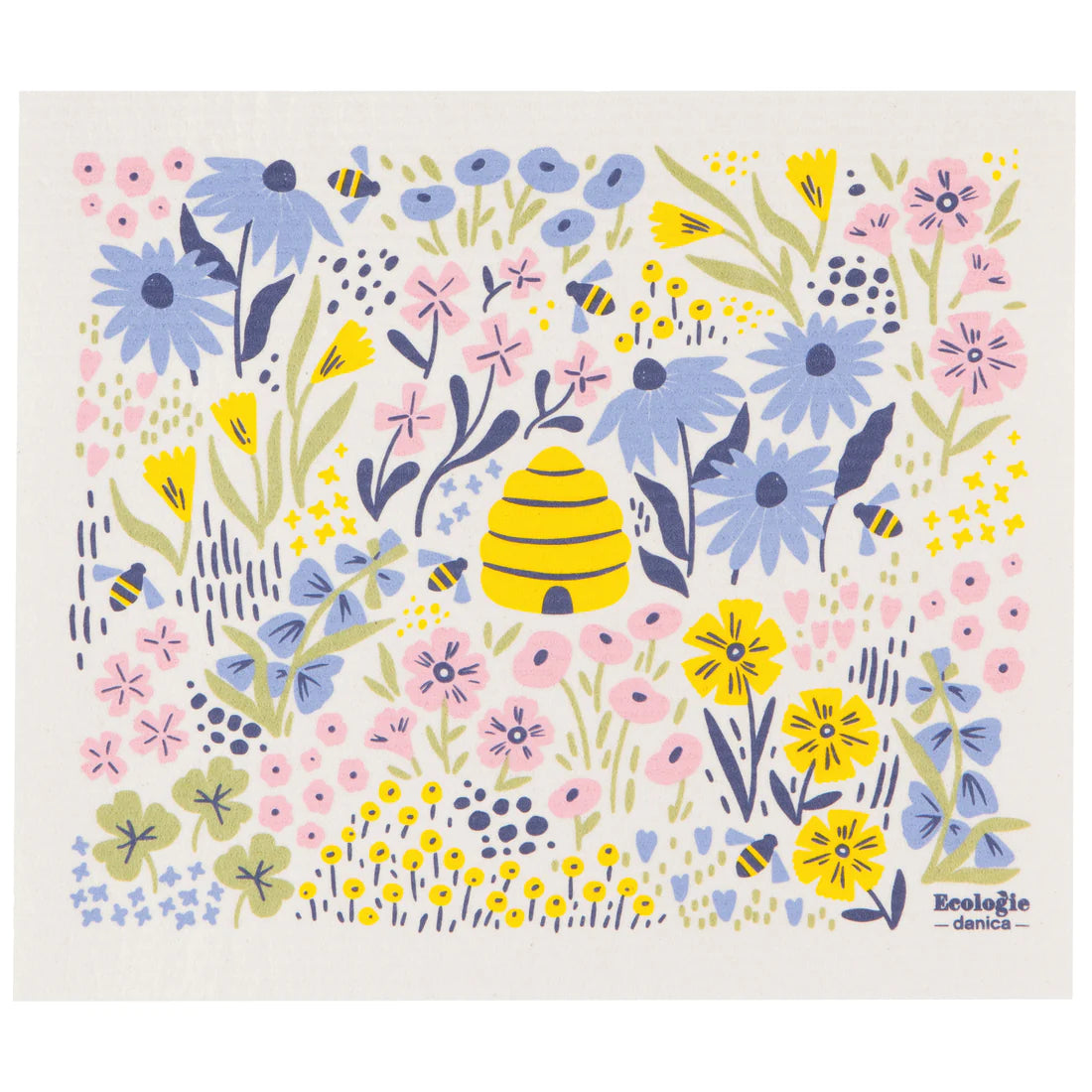 Swedish Dishcloth XL Bees & Blossoms