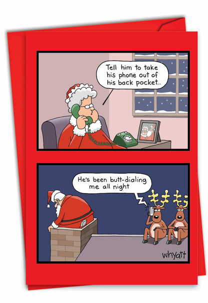 Santa Butt Dial Christmas Card