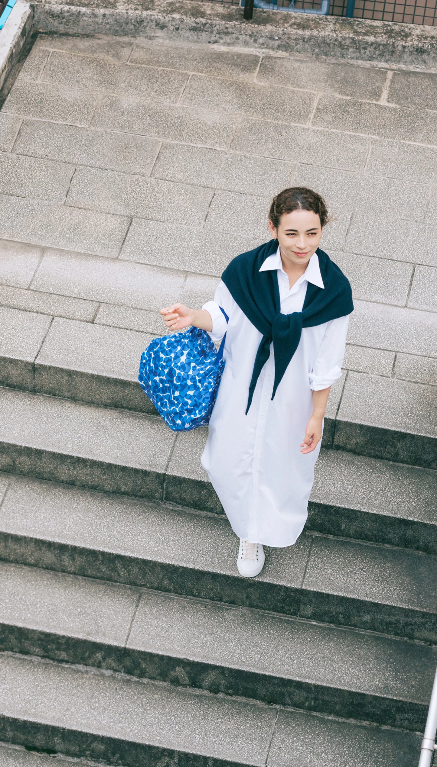 Shupatto Compact Reusable Bag Large Umi Ocean