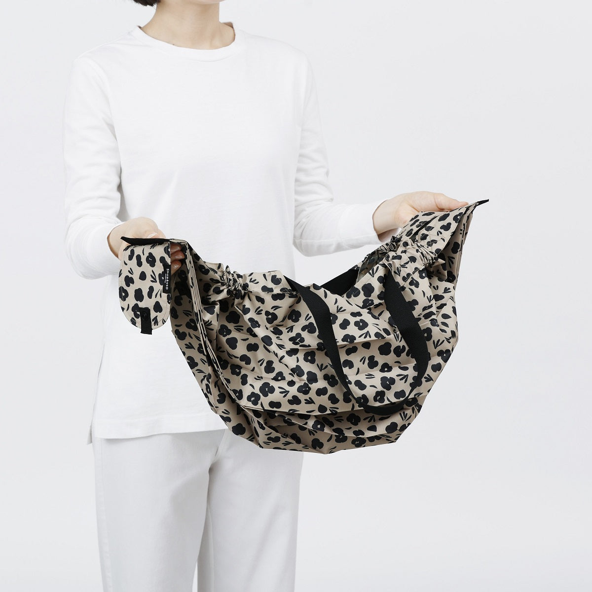Shupatto Compact Reusable Bag Large Ashiato Paw Marks