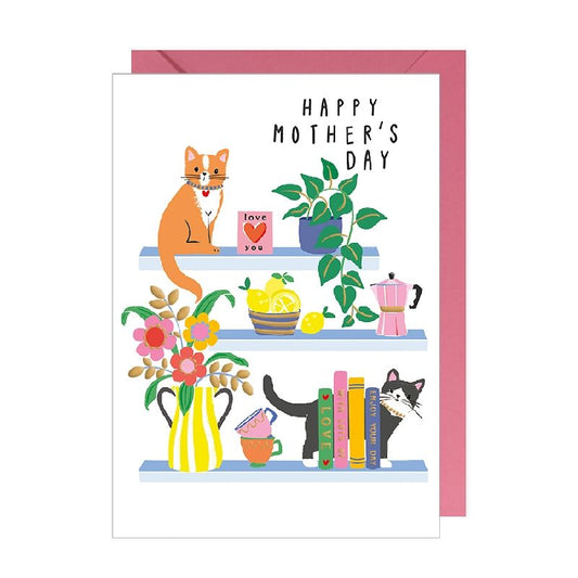 Happy Mother's Day Cats On Shelf Card