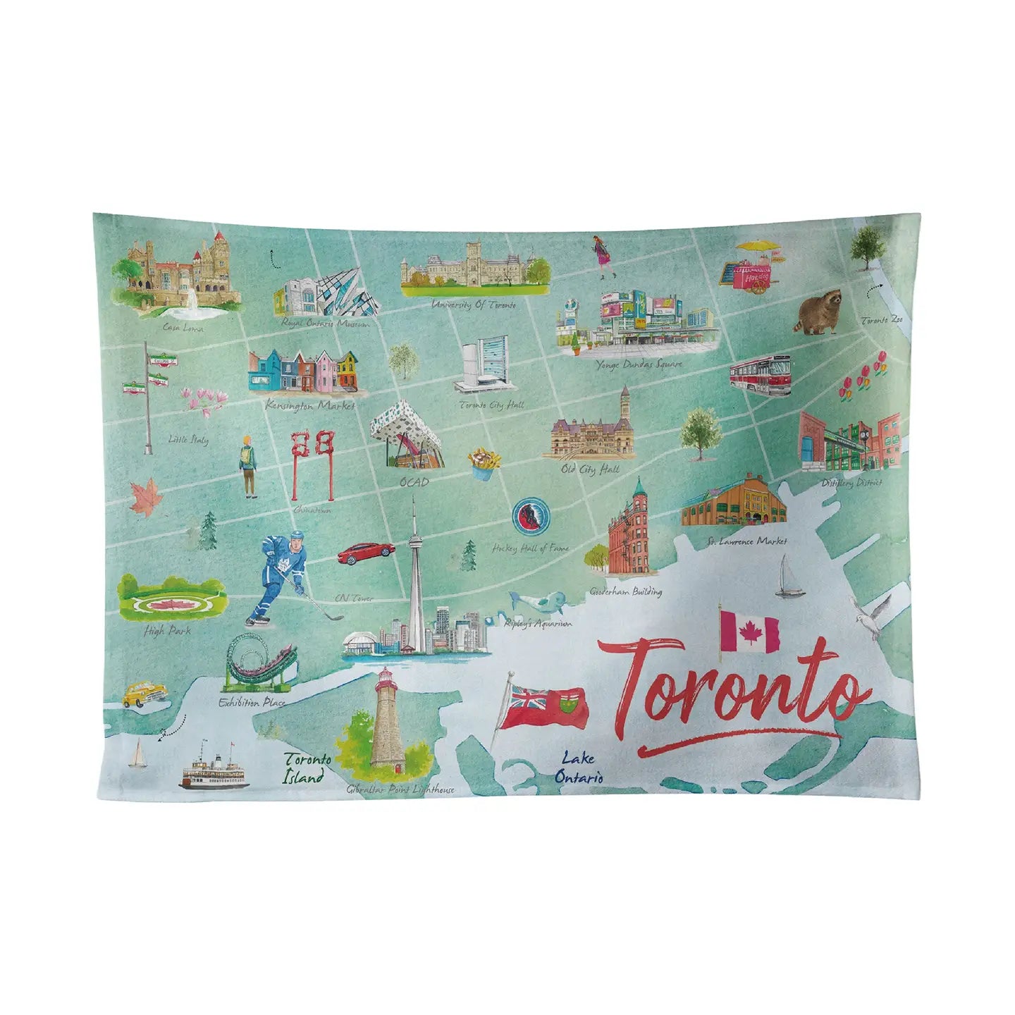 Toronto Ontario Tea Towel – Red