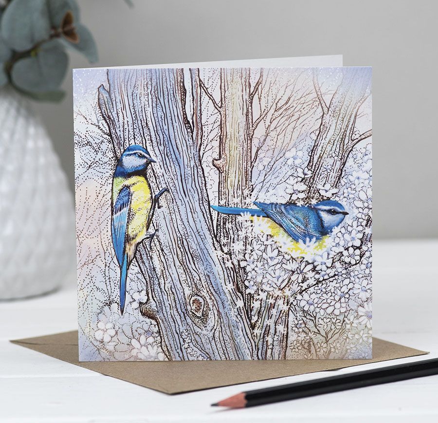 Blue Tits in Tree Card