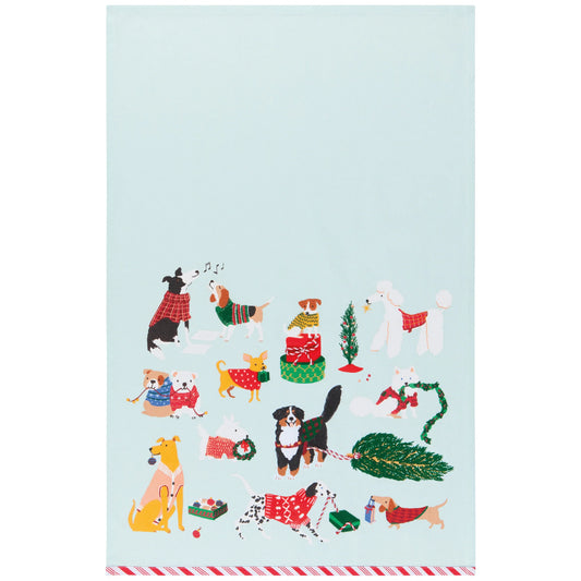 Holiday Hounds Tea Towel