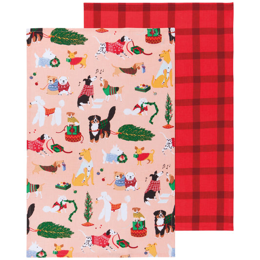 Holiday Hounds Tea Towel Set of 2