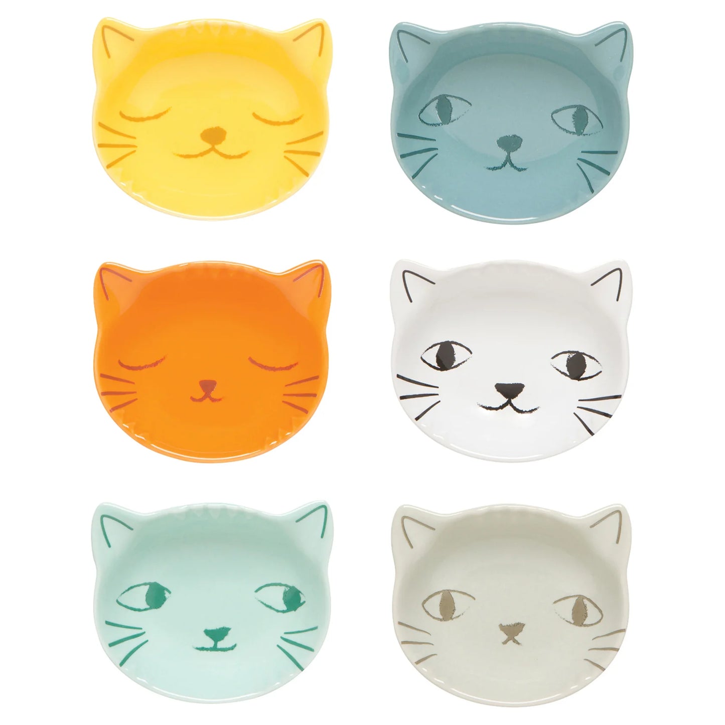 Purrfect Shaped Pinch Bowls Set of 6