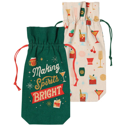 Spirits Bright Wine Bags Set of 2