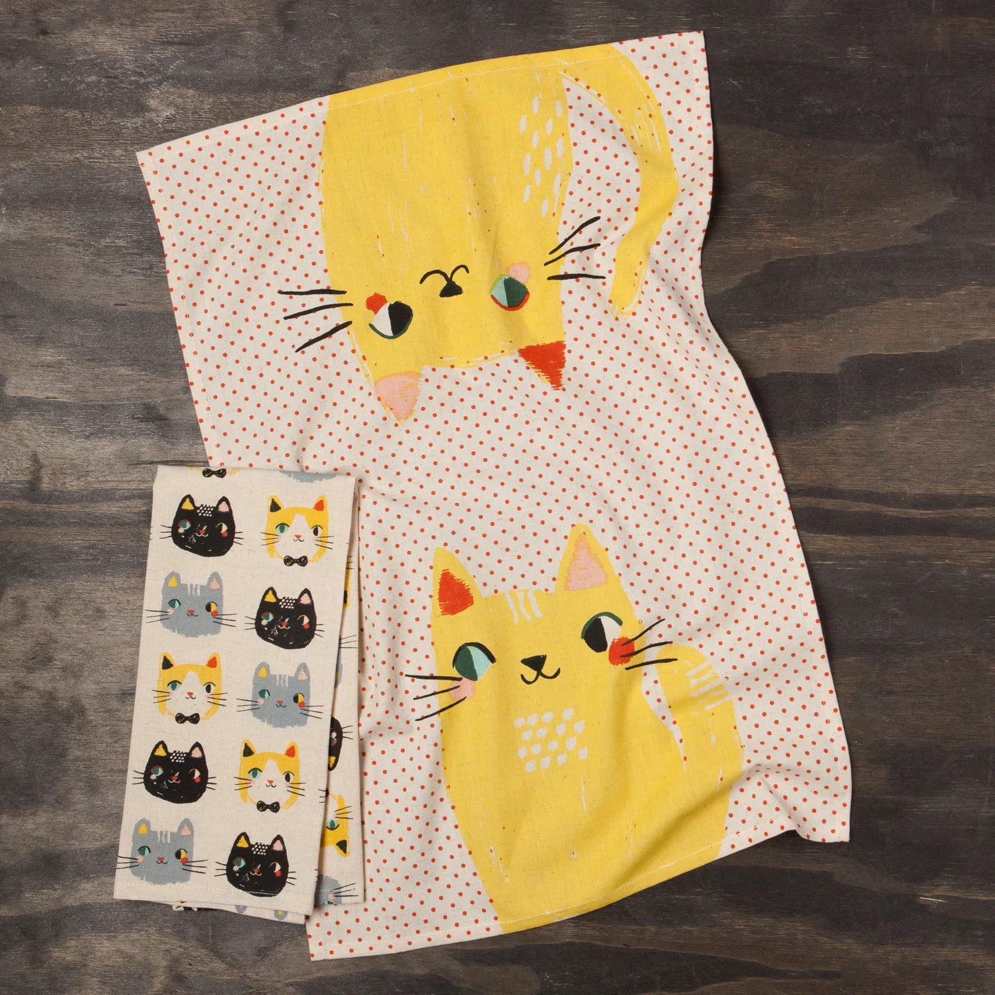 Meow Meow Dishtowels Set of 2