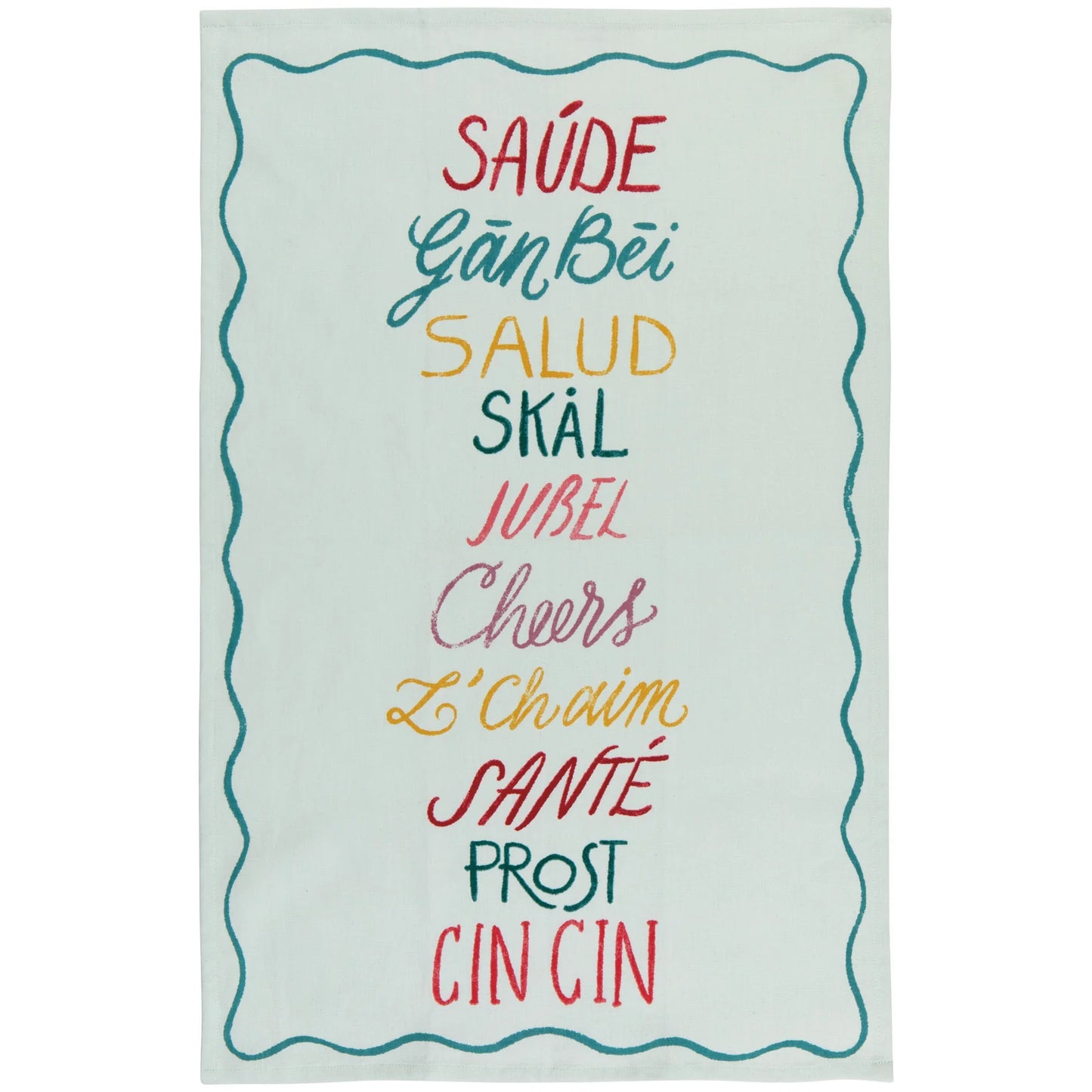 Cheers All Around Printed Tea Towel