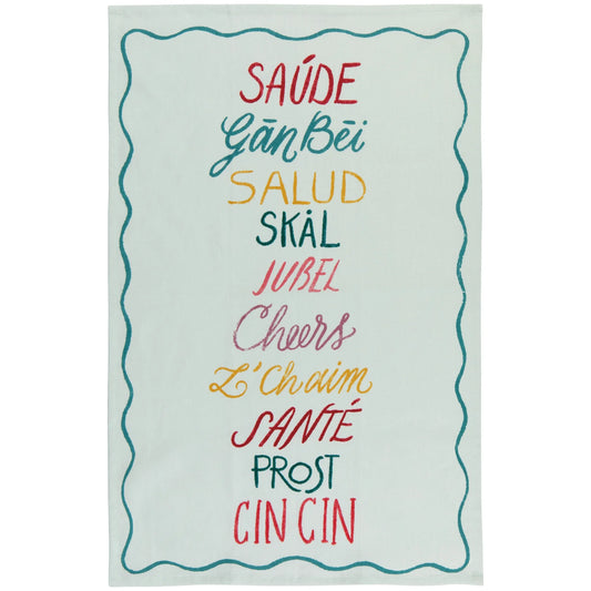 Cheers All Around Printed Tea Towel
