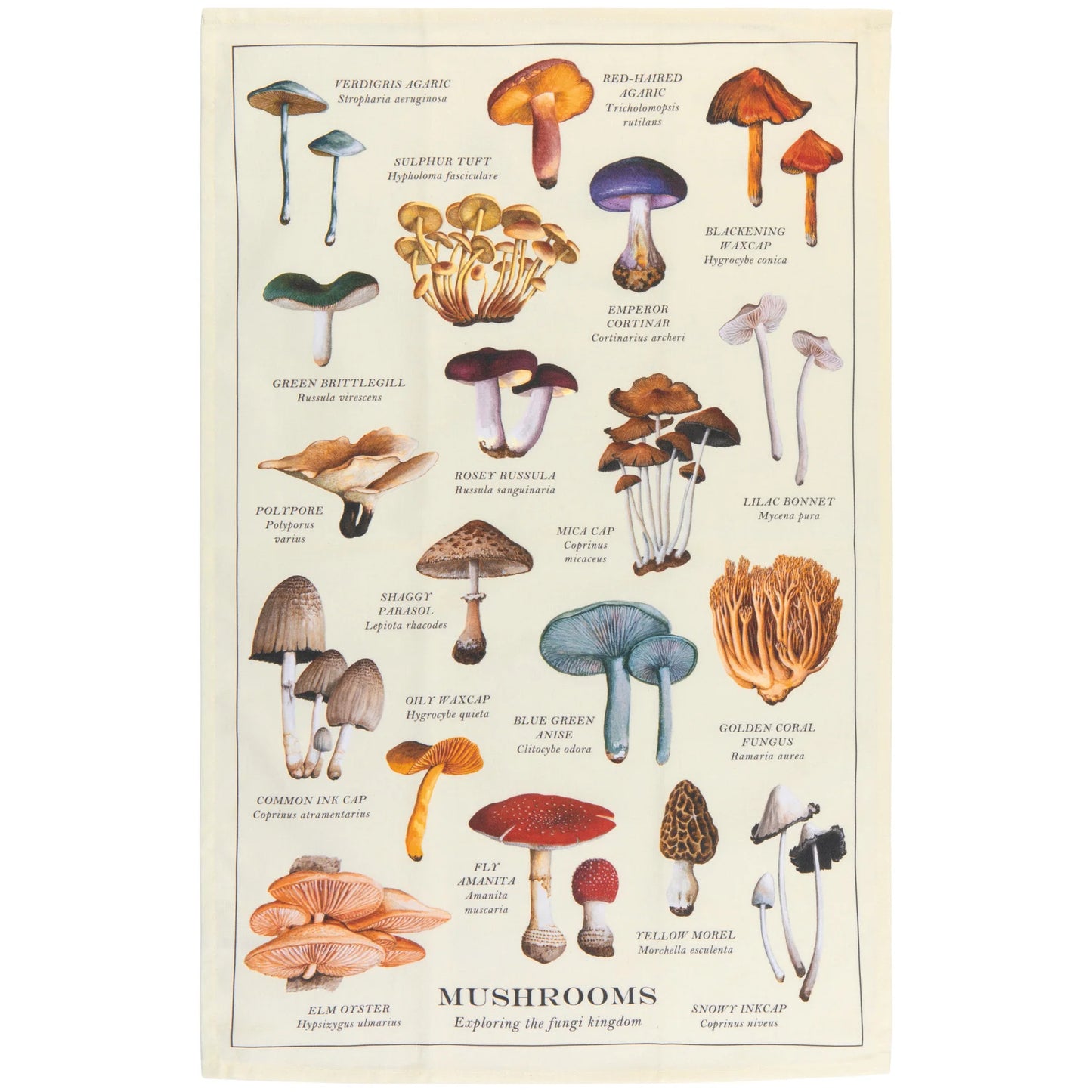 Mushrooms Printed Tea Towel