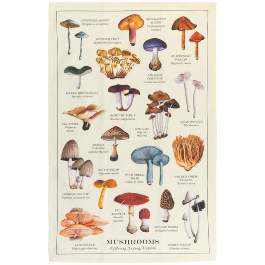Mushrooms Printed Tea Towel