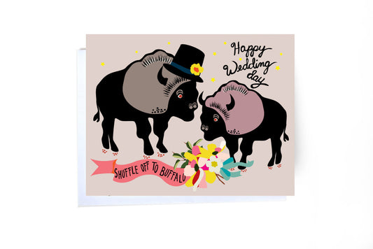 Buffalo Shuffle Wedding Card