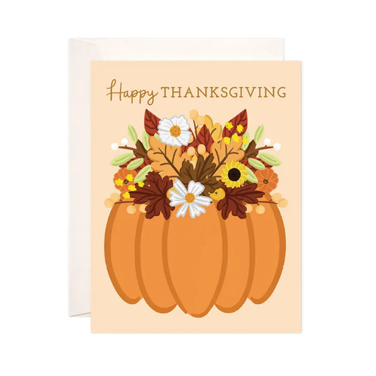Floral Pumpkin Greeting Card