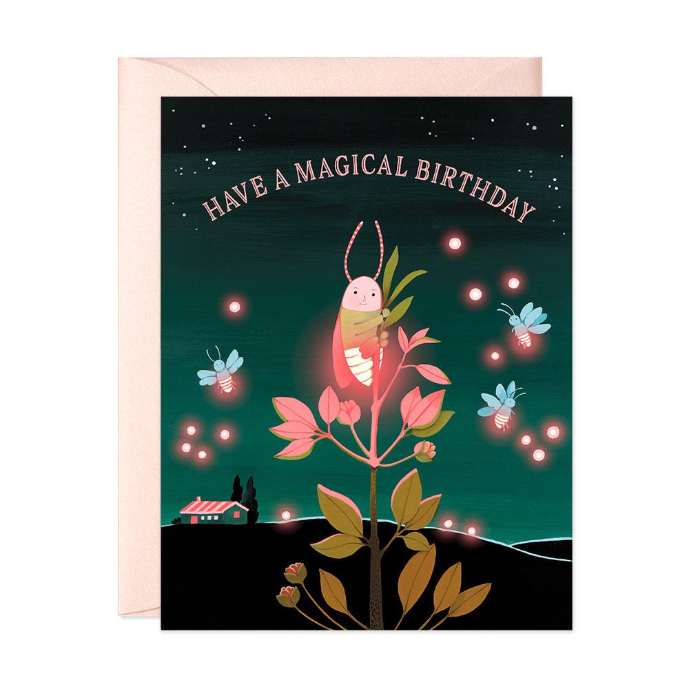 Firefly Neon Birthday Card