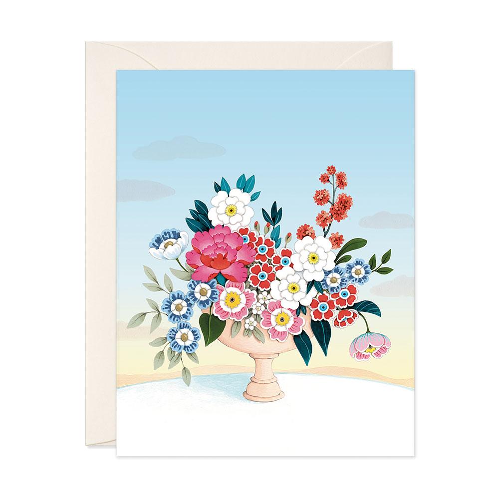 Flower Vase Light Blue Sky Card