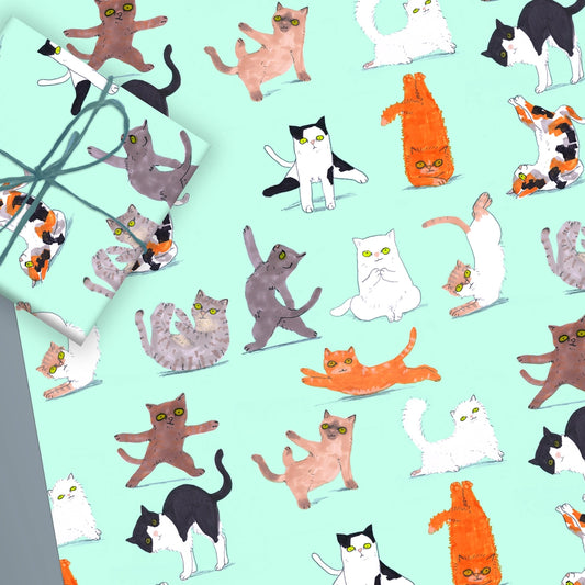 Yoga Cats Flat Sheet Wrap