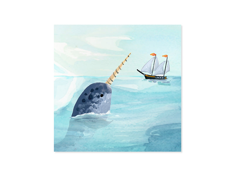 Pop-Up Narwhals Card