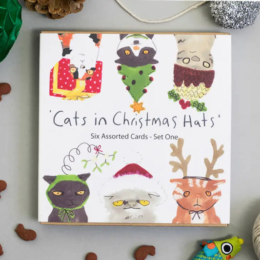 Cats in Christmas Hats 6 Assorted Christmas Cards