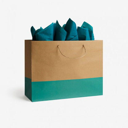 Kraft Bag Dip-Dyed Turquoise Bag