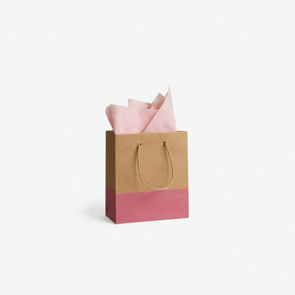 Kraft Bag Dip-Dyed Pink Bag