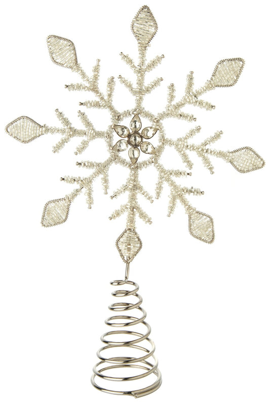 Glass Bead Snowflake Tree Topper